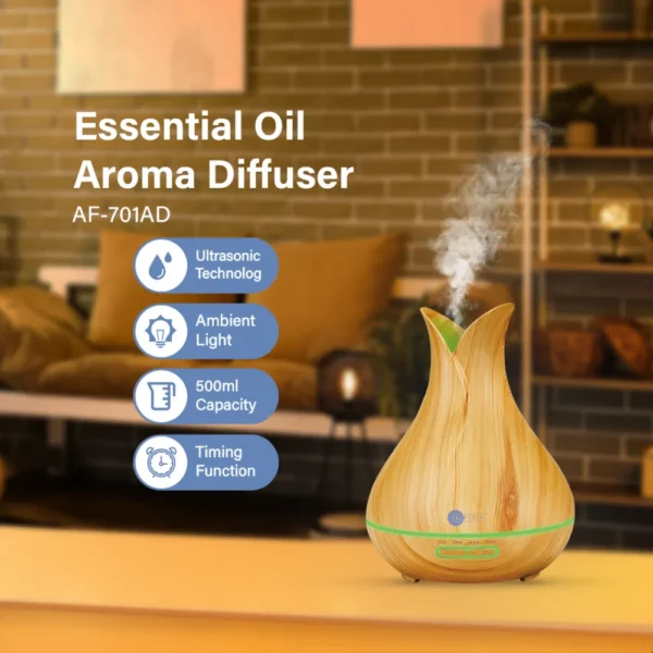 AFRA COOL MIST ESSENTIAL OIL AROMA DIFFUSER |  WOOD AF-701AD - Image 4