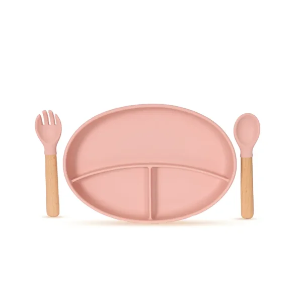 MOMMY'S BLISS Silicon Baby Feeding Set | BPA-Free, Easy Clean, FDA Certified | 6-Piece Set | Pink - Image 3