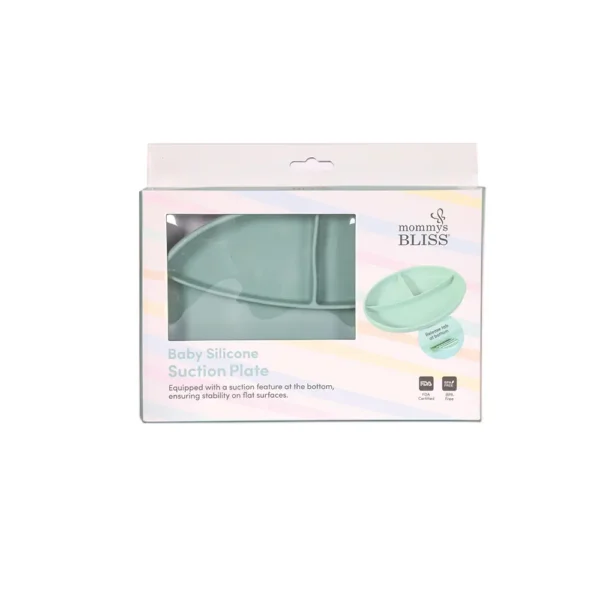 MOMMY'S BLISS Silicon Baby Suction Plate | BPA-Free, Easy Clean, FDA Certified | Green