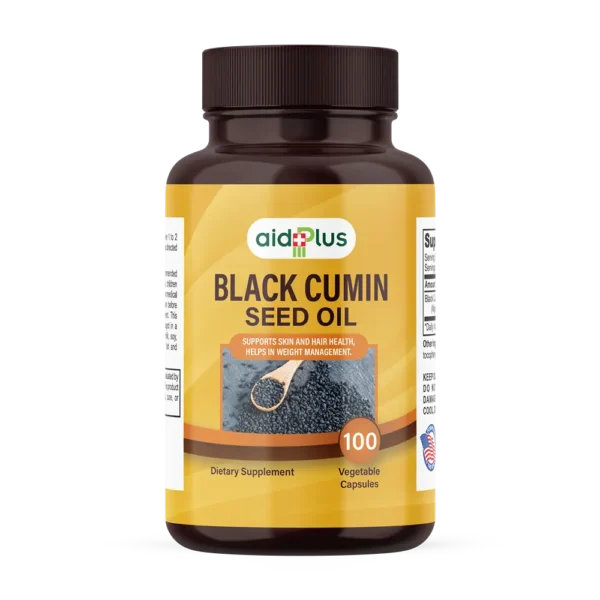 AID PLUS Black Seed Oil – 500mg – Nigella Sativa – 100 Vegetable Capsules