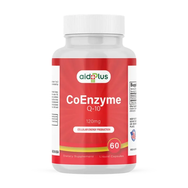 AID PLUS CoQ10 120mg – 60 Liquid Capsules | Energy & Heart Health Support