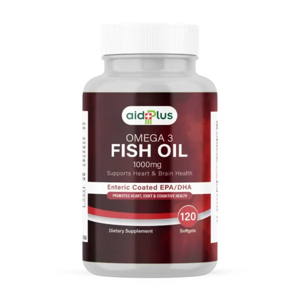 AID PLUS Mega EPA/DHA – High Strength Fish Oil – 400mg EPA & 300mg DHA – Enteric Coated – 120 Softgels