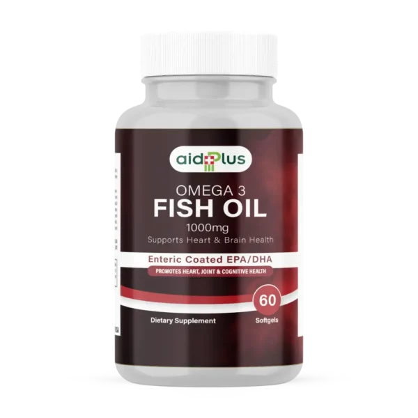 AID PLUS Mega EPA/DHA – High Strength Fish Oil – 400mg EPA & 300mg DHA – Enteric Coated – 60 Softgels