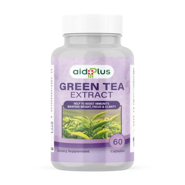AID PLUS Green Tea 98% Extract – 60 Capsules | High-Potency Antioxidant & Metabolism Support