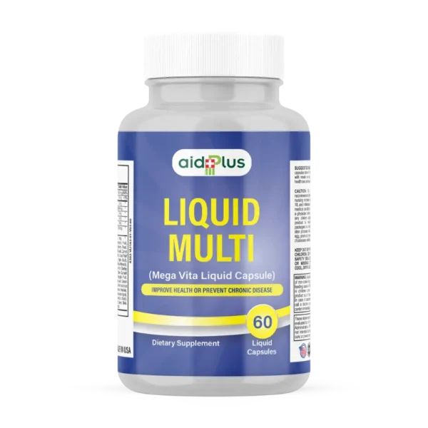 AID PLUS Liquid Multi Caps 60’s – Daily Multivitamin with CoQ10, Ginseng & Antioxidant Fruit Blend