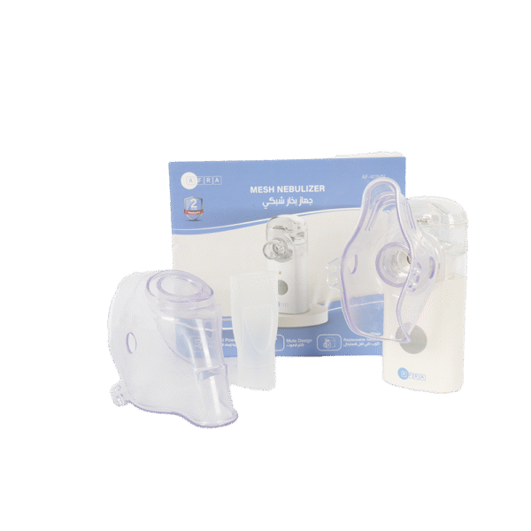 AFRA MESH NEBULIZER AA WITH ACCESSORIES – COMPACT & EFFICIENT INHALATION THERAPY (AF-401MN) | WHITE