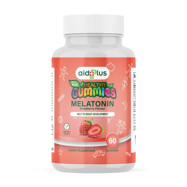 AID PLUS Kids Melatonin Gummy – Strawberry Flavour – 60 Gummies | Sleep Support for Children