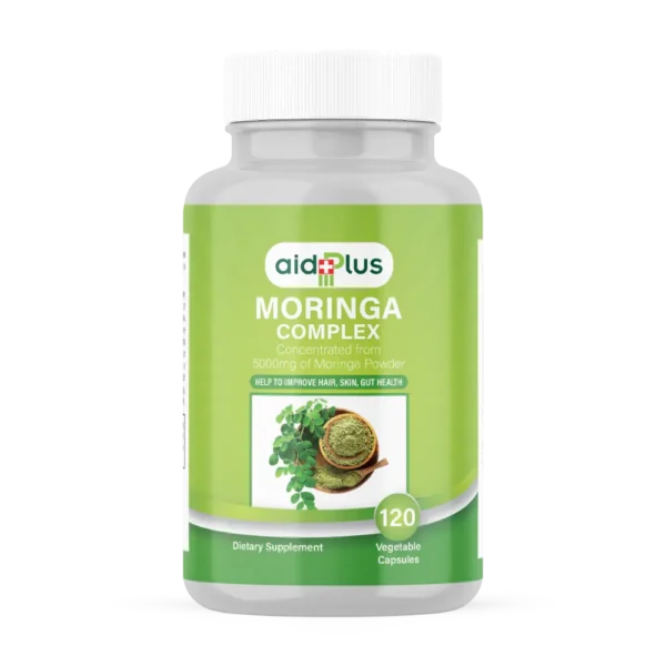 AID PLUS Moringa Complex – 5000mg Concentrated Extract – 120 Vegetable Capsules