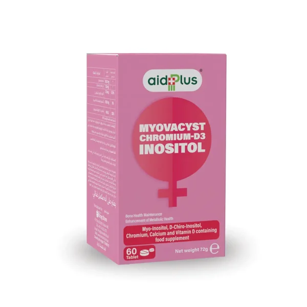 AID PLUS Myovacyst – Chromium, Vitamin D3 & Inositol Complex – PCOS & Metabolic Support – 60 Tablets (72g)