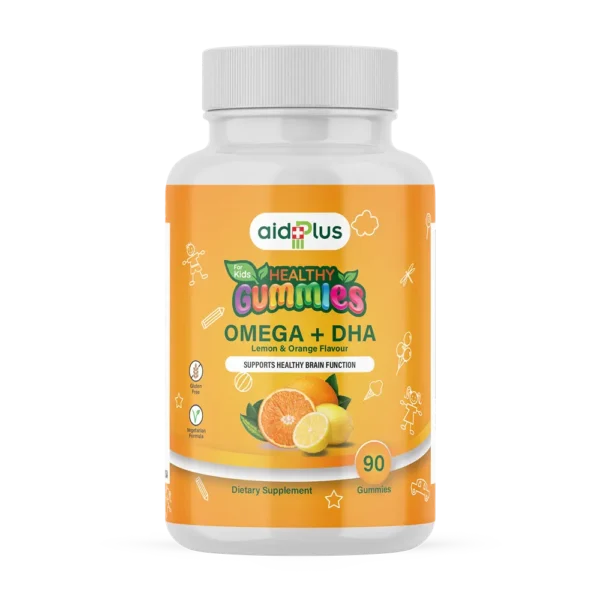 AID PLUS Kids Multivitamin Gummies – Cherry, Strawberry & Orange – 90 Gummies | Daily Nutrition for Children