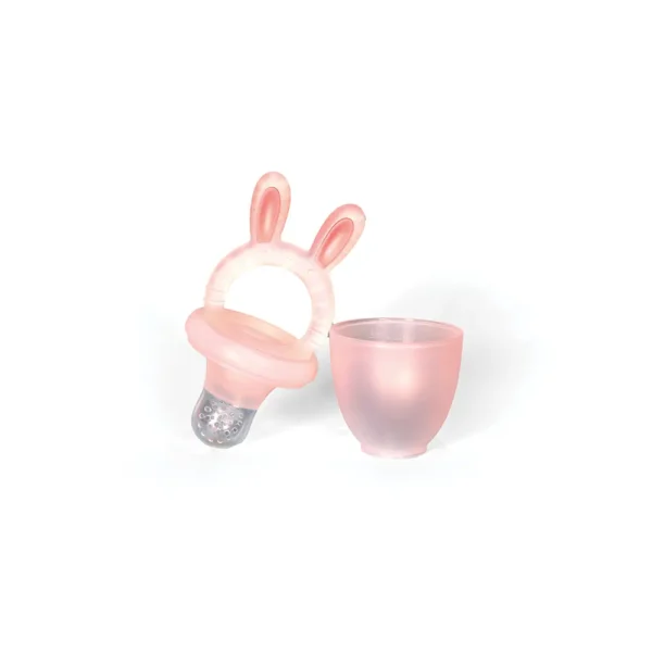 MOMMY'S BLISS Silicon Rabbit Fruit Feeder | 100% Food-Grade Silicone, Easy Clean, Chemical-Free | Pink - Image 3