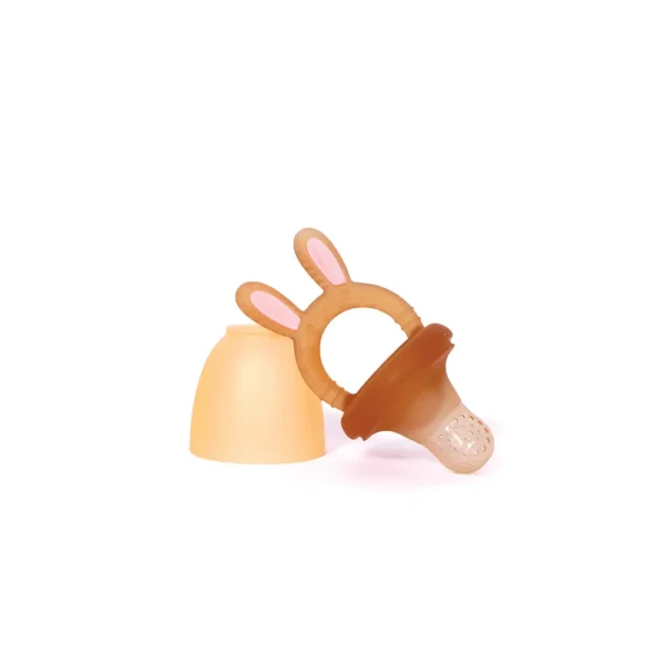 MOMMY'S BLISS Silicon Rabbit Fruit Feeder | 100% Food-Grade Silicone, Easy Clean, Chemical-Free | Brown - Image 2