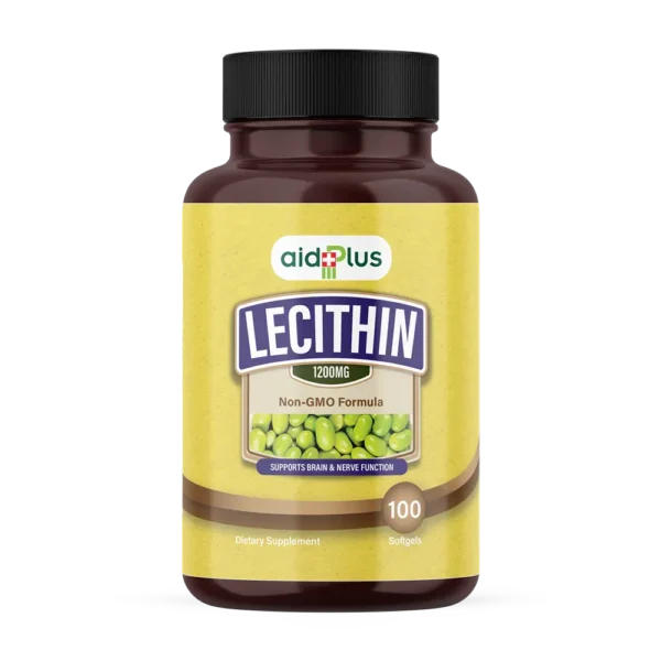 AID PLUS Lecithin 1200 mg – 100 Softgels | Non-GMO Soy Lecithin for Brain, Heart & Liver Health