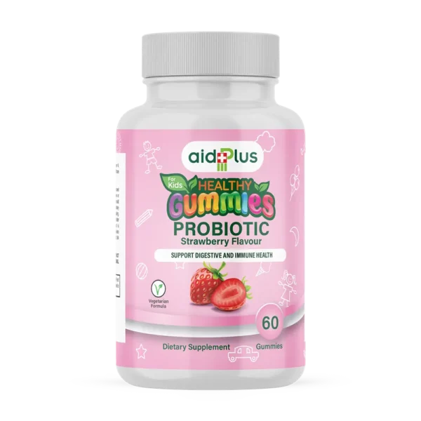 AID PLUS Kids Probiotic Gummies – Strawberry Flavour – 60 Gummies | Digestive & Immune Support